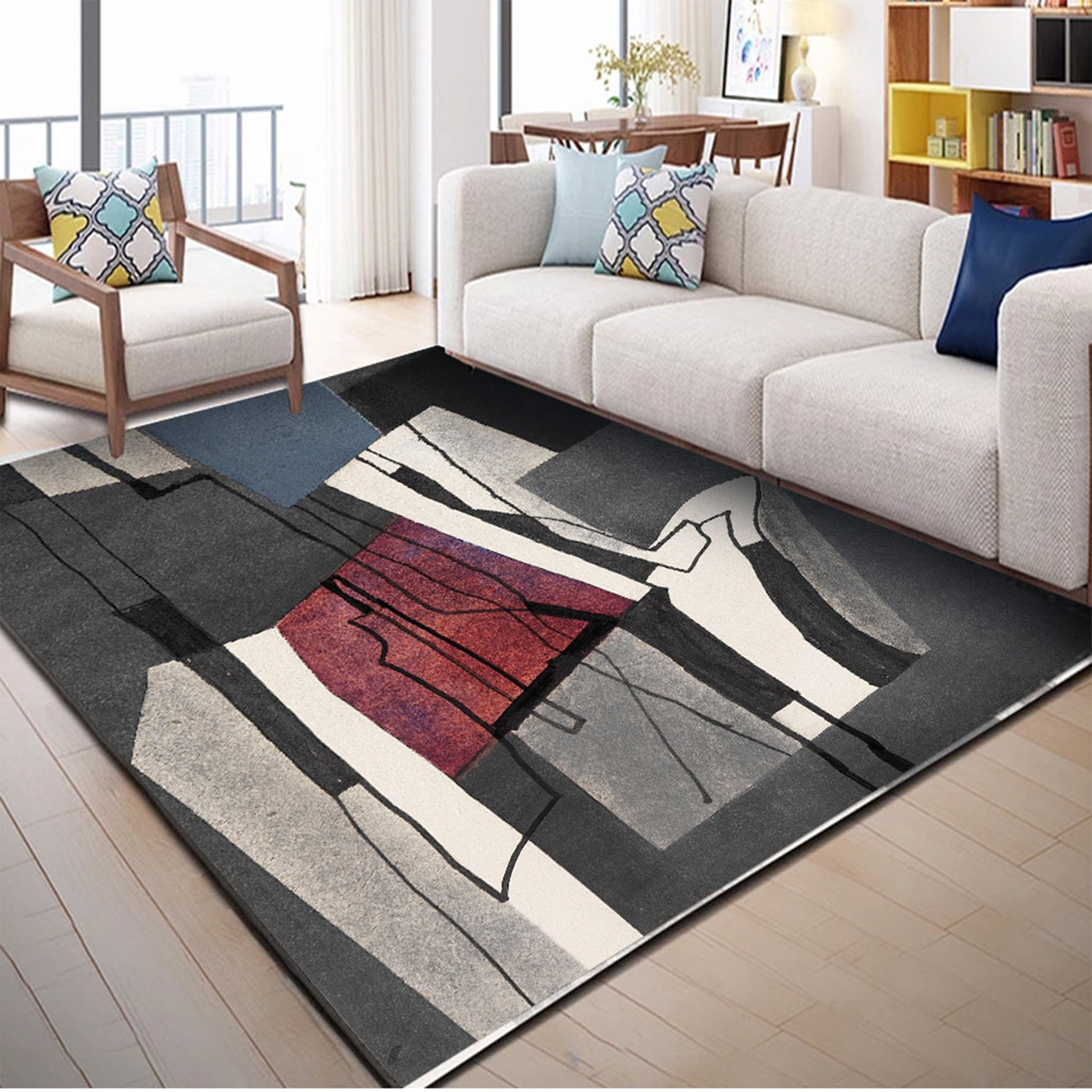 3D Color Geometry WG130 Non Slip Rug Mat Mat AJ Creativity Home 