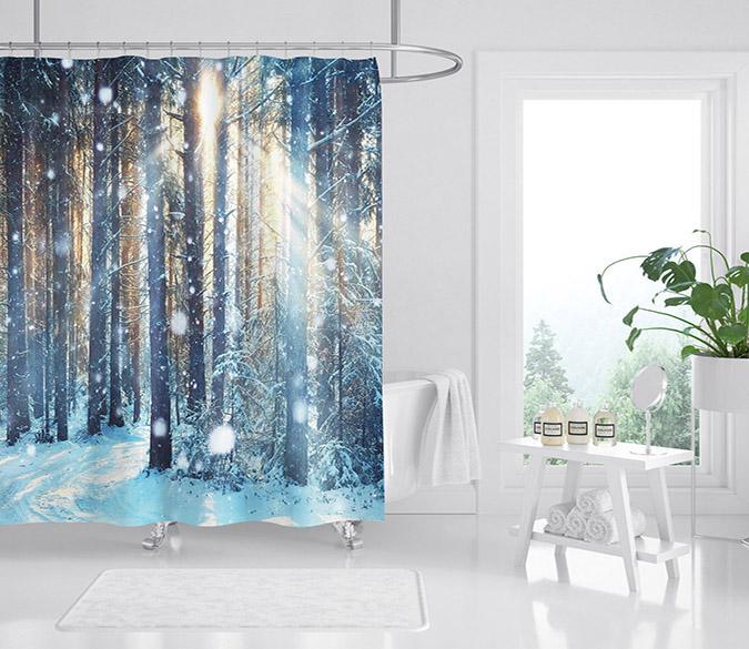 3D Sunshine Forest 097 Shower Curtain 3D Shower Curtain AJ Creativity Home 