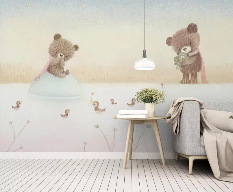 3D Cute Bear WG32 Wall Murals Wallpaper AJ Wallpaper 2 