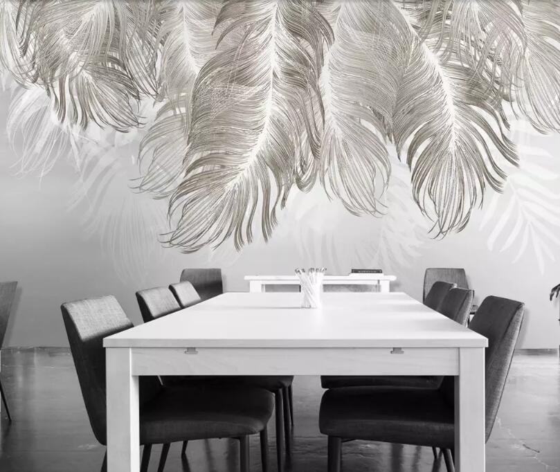 3D Gray Feather WG13 Wall Murals Wallpaper AJ Wallpaper 2 