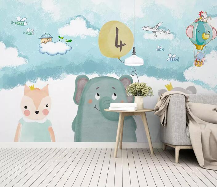 3D Elephant Fox WG45 Wall Murals Wallpaper AJ Wallpaper 2 