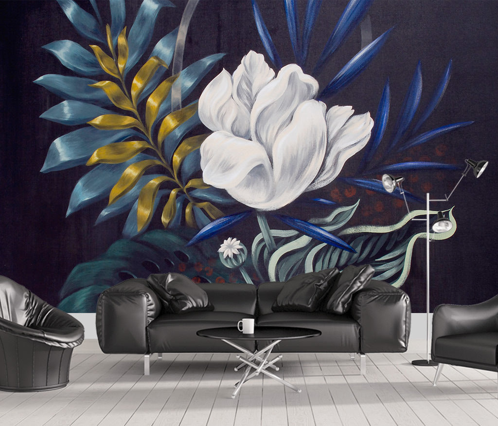 3D White Flower WG106 Wall Murals