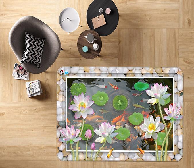 3D Lotus Pond 599 Non Slip Rug Mat Mat AJ Creativity Home 