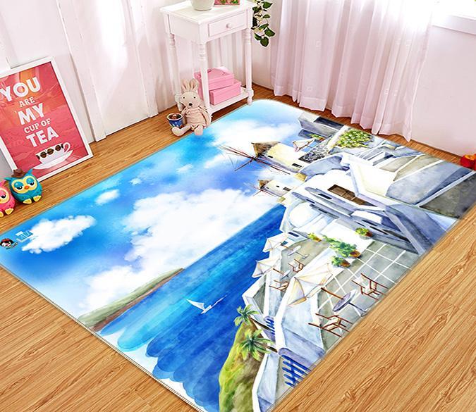 3D Painting Aegean Sea 650 Non Slip Rug Mat Mat AJ Creativity Home 