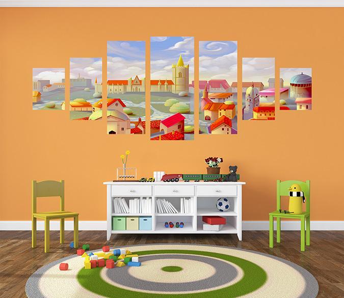 3D Cartoon House 034 Unframed Print Wallpaper Wallpaper AJ Wallpaper 