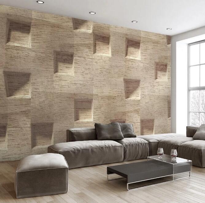 3D Wooden Square WG30 Wall Murals Wallpaper AJ Wallpaper 2 