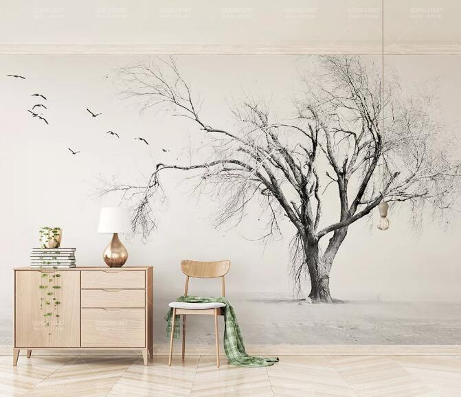 3D Dead Tree Bird WG585 Wall Murals