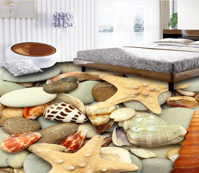 3D Shell Stone 219 Floor Mural Wallpaper AJ Wallpaper 2 