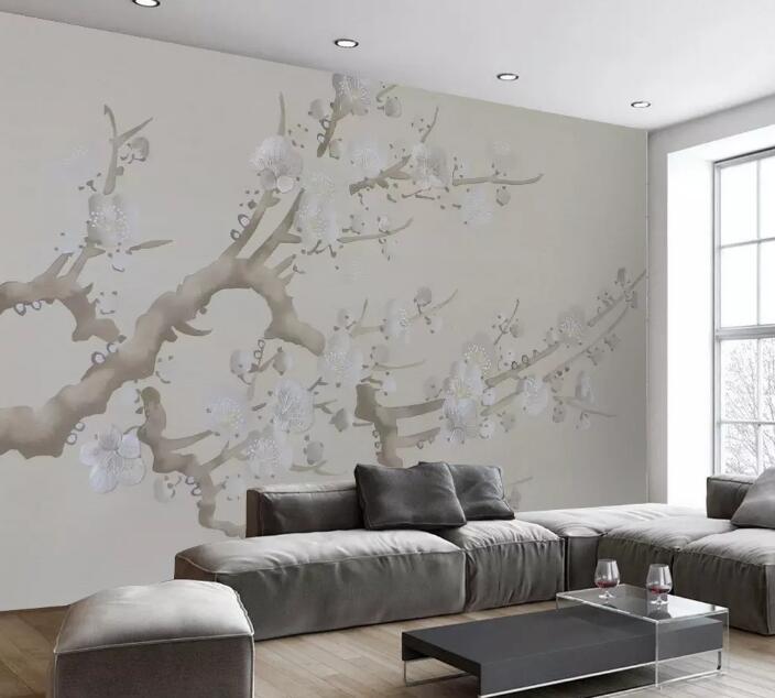 3D White Plum Tree WG507 Wall Murals