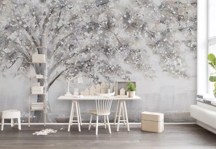 3D Gray Lush Tree WG691 Wall Murals