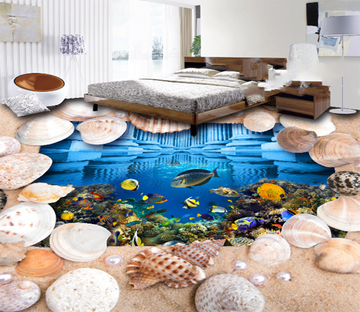 3D Sea Shells 186 Floor Mural Wallpaper AJ Wallpaper 2 