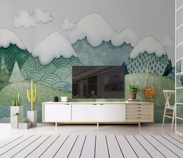 3D Green Mountain WG813 Wall Murals