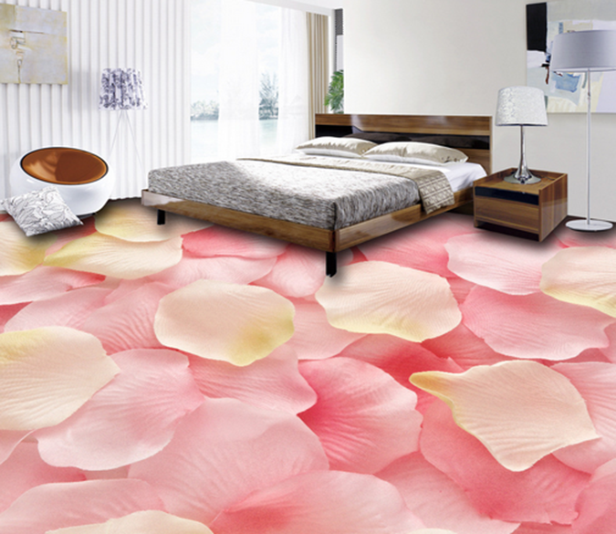 3D Pink Petals 221 Floor Mural Wallpaper AJ Wallpaper 2 