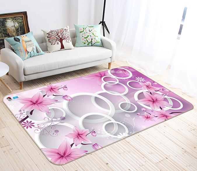 3D Circle Flower 557 Non Slip Rug Mat Mat AJ Creativity Home 