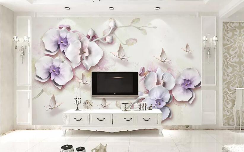 3D Flower Butterfly 351 Wall Murals Wallpaper AJ Wallpaper 2 