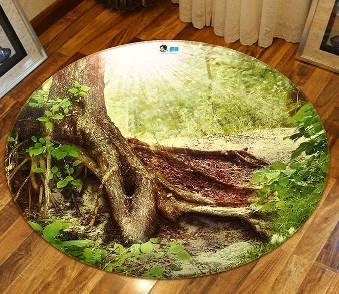 3D Sunlight Trunk 366 Round Non Slip Rug Mat Mat AJ Creativity Home 