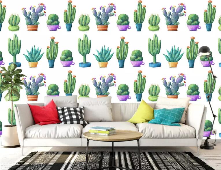 3D Cute Cactus WG1081 Wall Murals