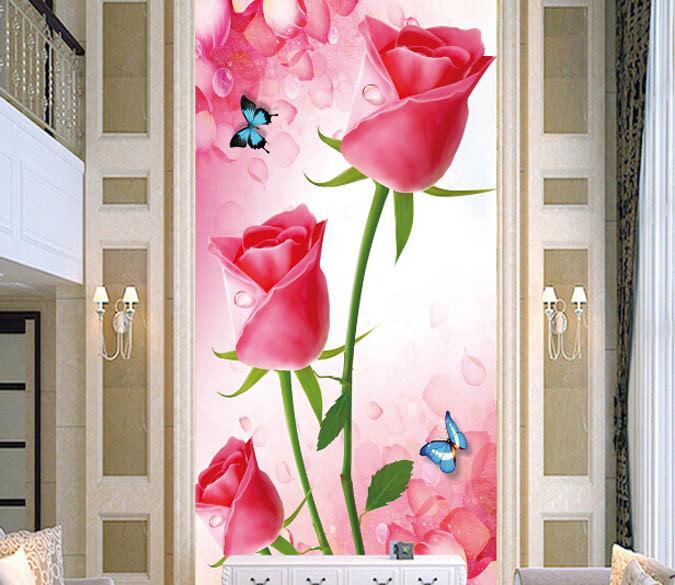 Red Roses And Butterflies Wallpaper AJ Wallpaper 2 