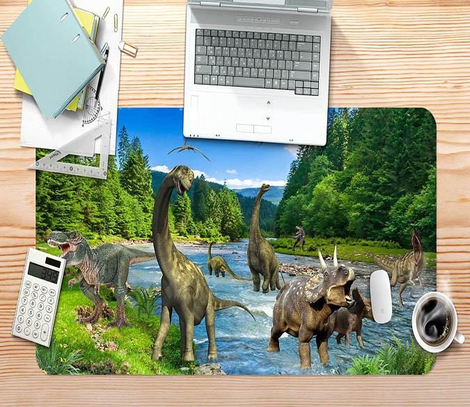 3D Dinosaur River 185 Desk Mat Mat AJ Creativity Home 