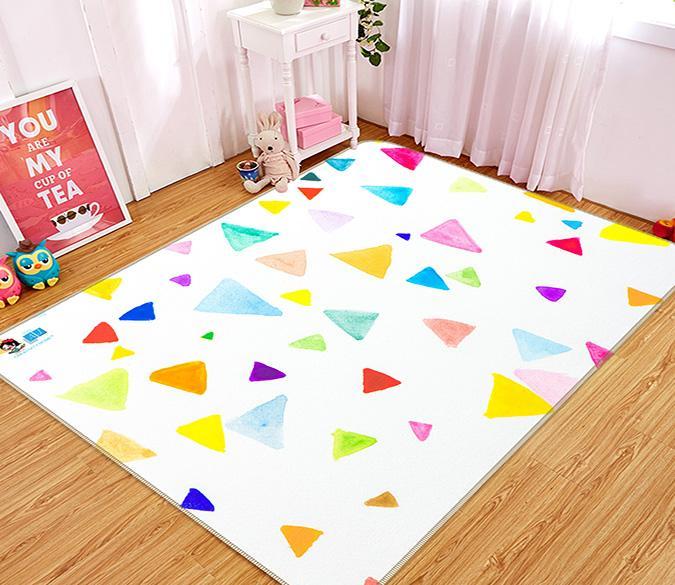 3D Colored Triangle 154 Non Slip Rug Mat Mat AJ Creativity Home 