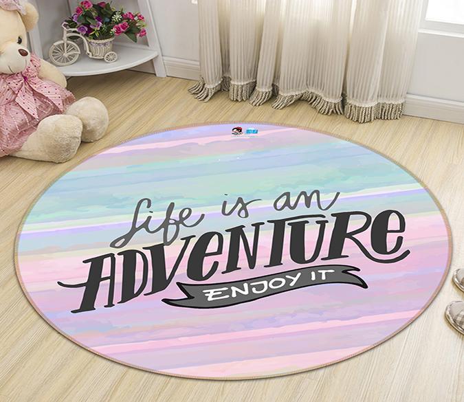 3D Gradient Word 134 Round Non Slip Rug Mat Mat AJ Creativity Home 