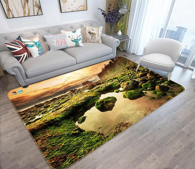 3D Sunshine Moss Stone 366 Non Slip Rug Mat Mat AJ Creativity Home 