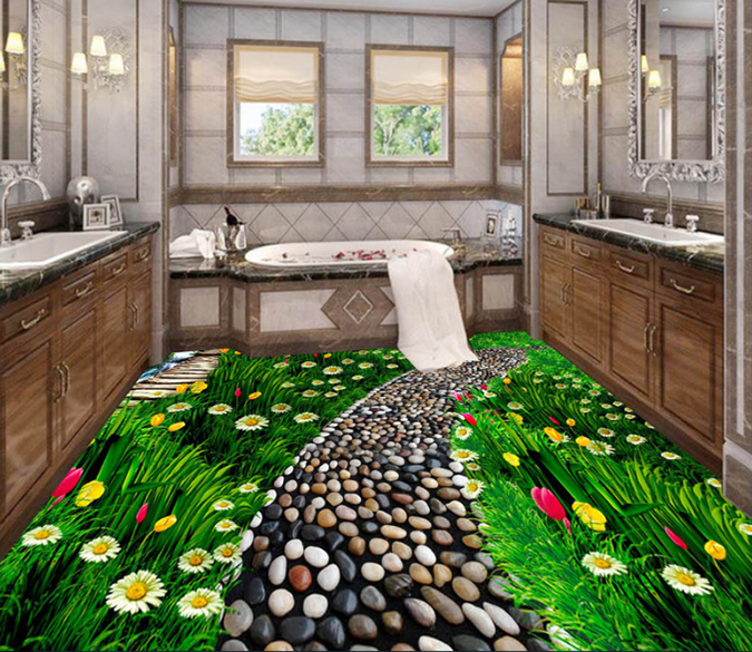 3D Grass Trail 126 Floor Mural Wallpaper AJ Wallpaper 2 