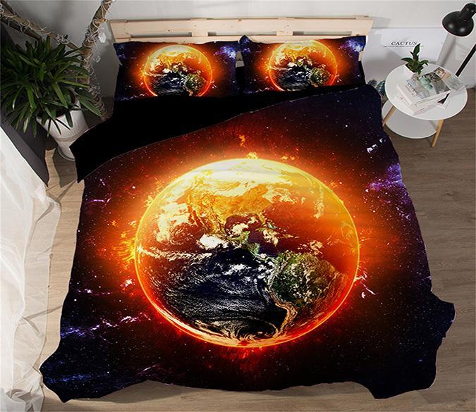 3D Burning Sun 84 Bed Pillowcases Quilt Wallpaper AJ Wallpaper 