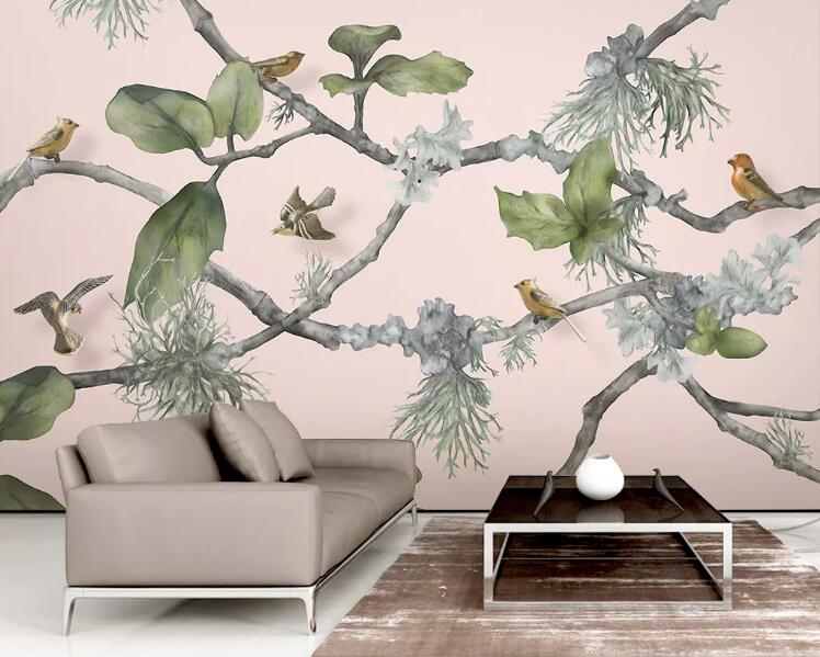 3D Green Leaf WG711 Wall Murals