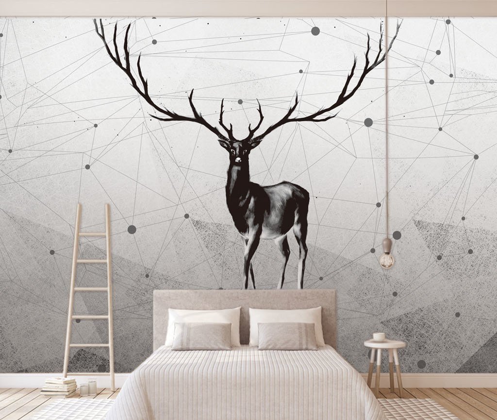 3D Grey Deer 530 Wall Murals Wallpaper AJ Wallpaper 2 