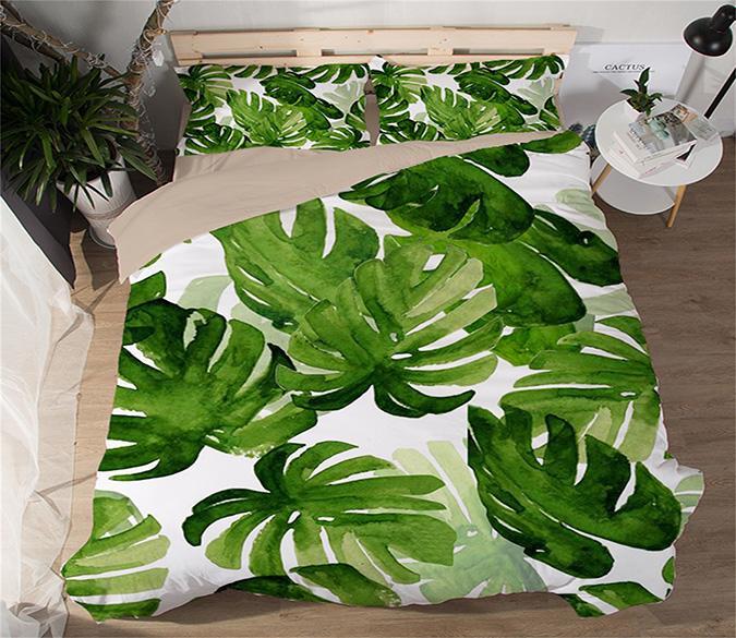 3D Big Lotus Leaf 83 Bed Pillowcases Quilt Wallpaper AJ Wallpaper 