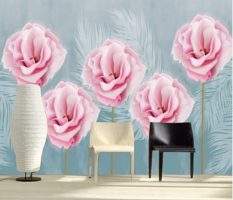 3D Pink Rose WC1493 Wall Murals