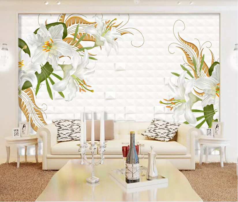 3D Blooming Lily WC1363 Wall Murals
