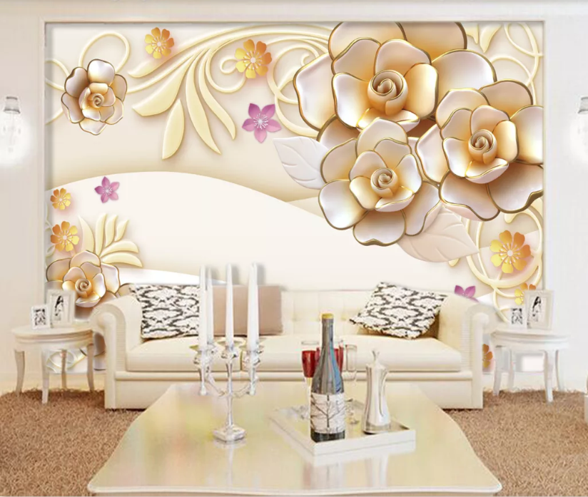 3D Yellow Flower WC965 Wall Murals