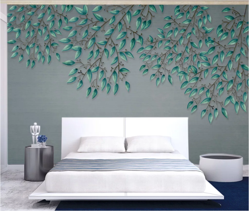 3D Willow Leaves WC963 Wall Murals