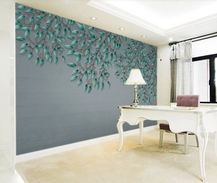 3D Willow Leaves WC963 Wall Murals