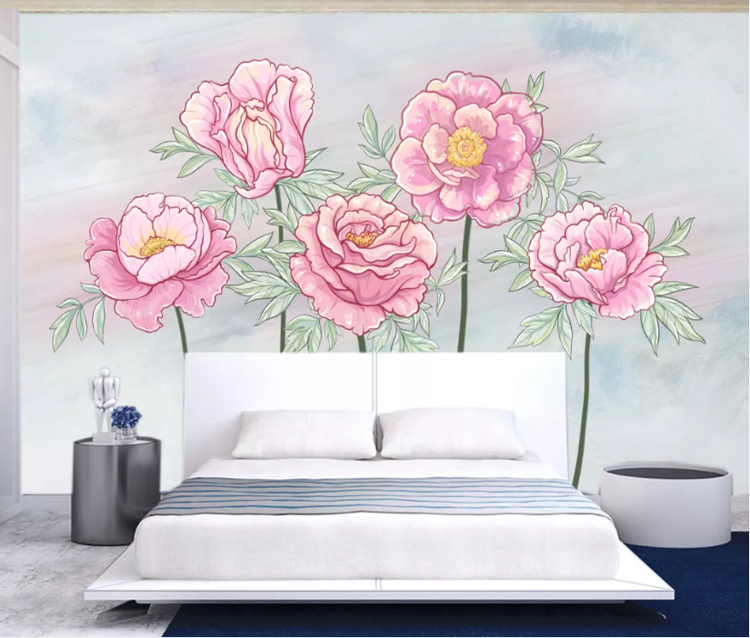 3D Pink Rose WC952 Wall Murals