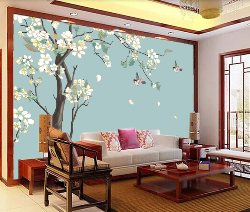 3D Swallow Petals WC837 Wall Murals