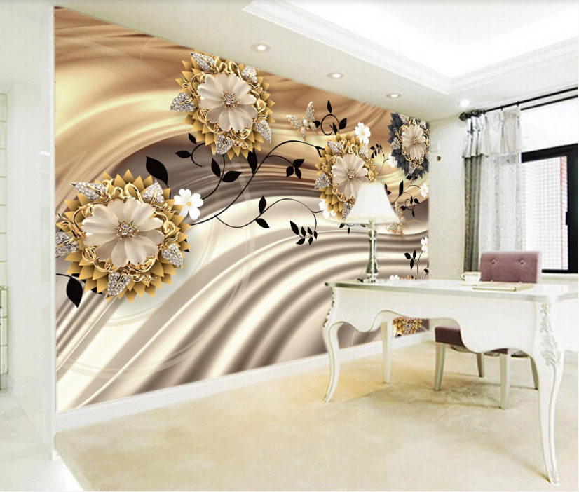 3D Crystal Flower WC825 Wall Murals