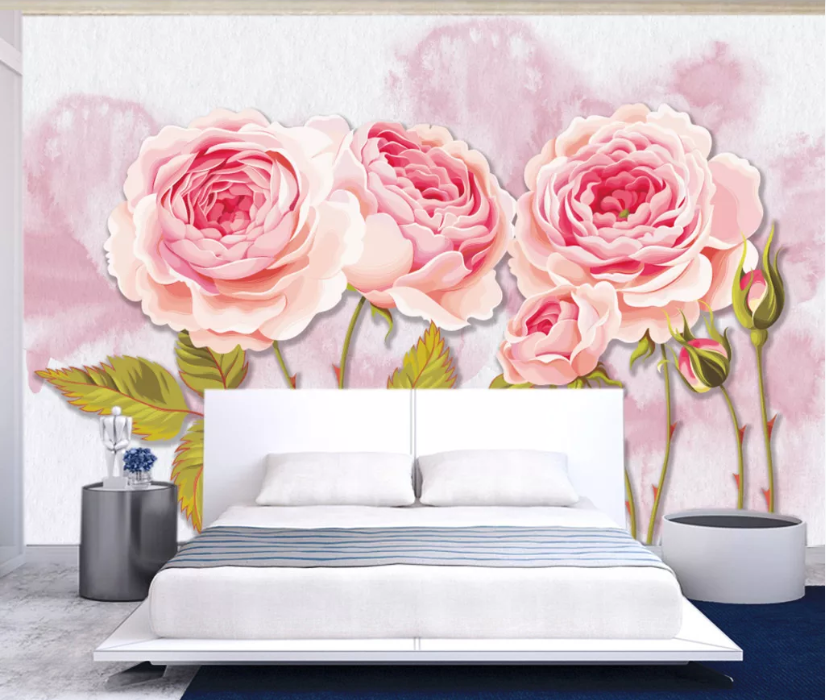 3D Pink Peony WC804 Wall Murals