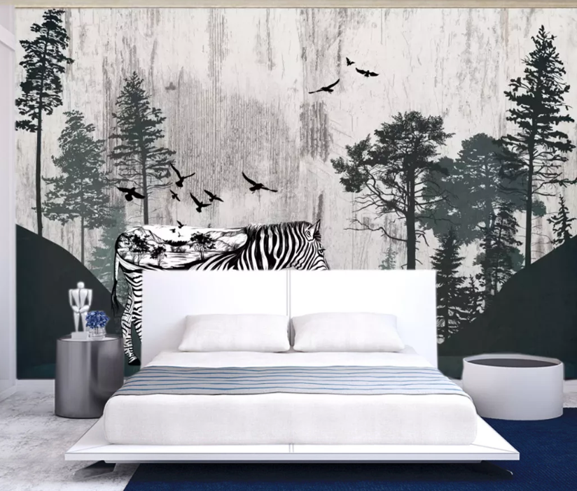 3D Black Eagle Grove WC757 Wall Murals