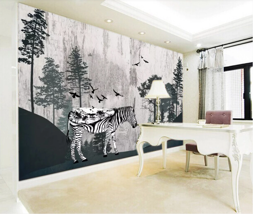 3D Black Eagle Grove WC757 Wall Murals