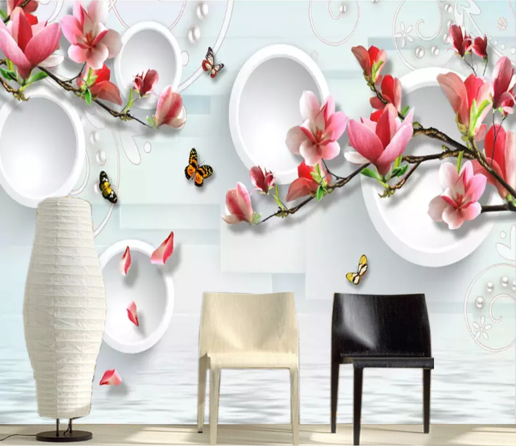 3D Butterfly Petals WC755 Wall Murals