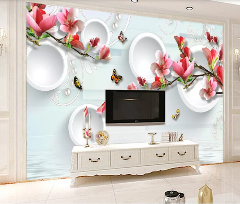 3D Butterfly Petals WC755 Wall Murals