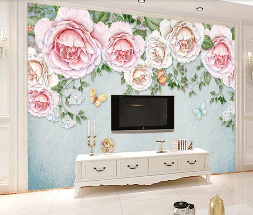 3D Peony Rose WC747 Wall Murals