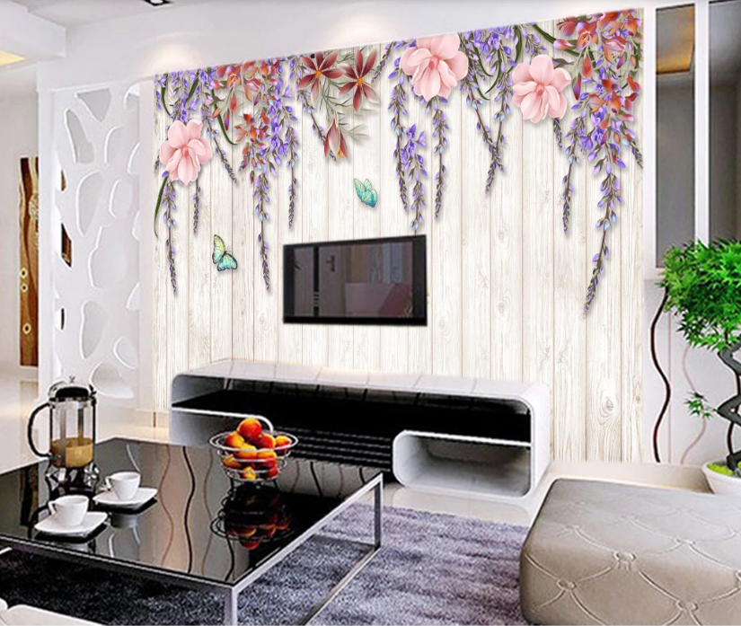 3D Vine Butterfly WC698 Wall Murals