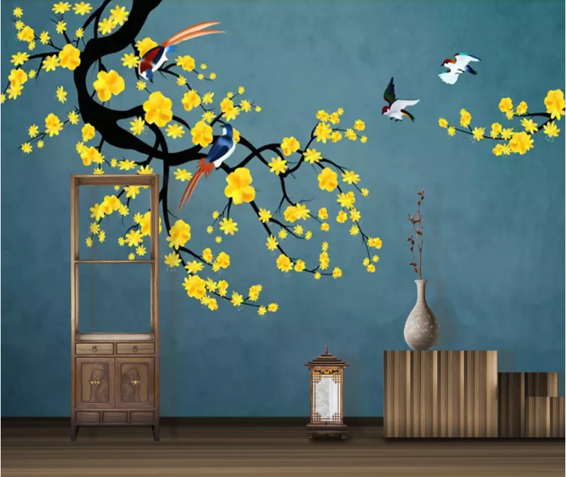 3D Yellow Flower WC624 Wall Murals