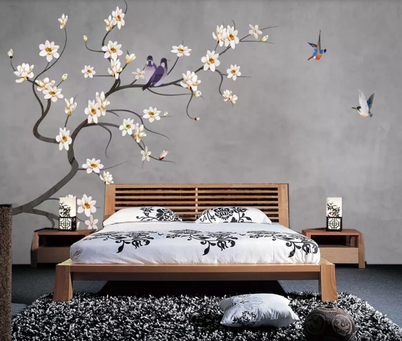 3D Purple Bird WC597 Wall Murals