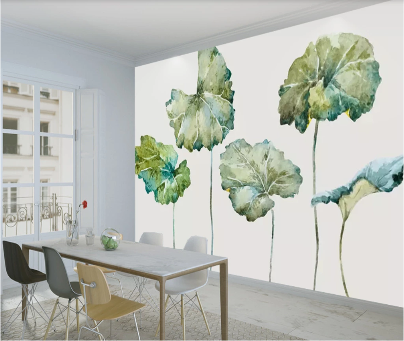 3D Lotus Leaf WC563 Wall Murals