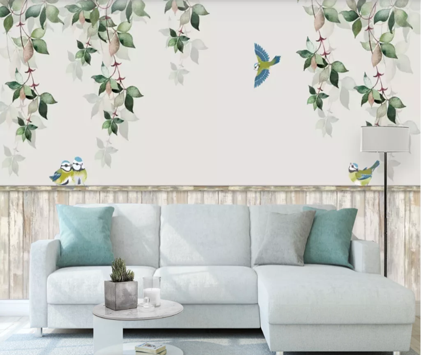 3D Vine Bird WC561 Wall Murals